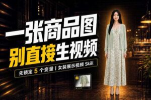 女装AI视频总翻车？问题不在提示词，女装展示视频Skill先锁定5个变量！