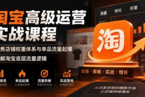 淘宝高级运营实战课程，聚焦店铺权重体系与单品流量起爆，拆解淘宝底层流量逻辑