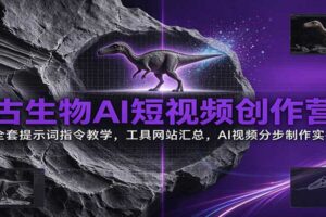 古生物AI短视频创作营：全套提示词指令教学，工具网站汇总，AI视频分步制作实操