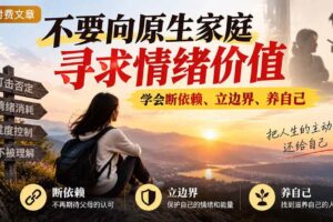 (21132期)付费文章:不要向原生家庭寻求情绪价值,学会断依赖、立边界、养自己
