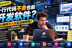 （21146期）一行代码不会也能开发软件？《AI编程第九期实战陪跑营》教你用Cursor搭建数据库、制作网站、电脑软件与小程序