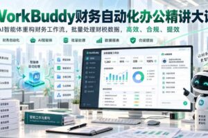 WorkBuddy财务自动化办公精讲大课,用AI智能体重构财务工作流,批量处理财税数据,高效、合规、提效