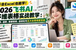 （21153期）不会Excel也能学！2026飞书AI多维表格实战教学：建表、函数、数据看板、自动化与五大业务场景实战