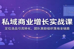 私域商业增长训练营：定位选品引流转化，团队激励组织落地全链路