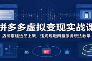 拼多多虚拟变现实战课:店铺搭建选品上架,违规规避网盘服务玩法教学