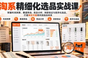 淘系精细化选品实战课:掌握利润测算、赛道筛选、竞品分析、测款验证与差异化选品,打造淘宝天猫高利润选品体系