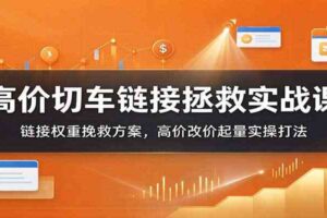 高价切车链接拯救实战课:链接权重挽救方案,高价改价起量实操打法