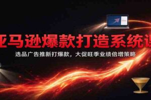亚马逊爆款打造系统课:选品广告推新打爆款,大促旺季业绩倍增策略