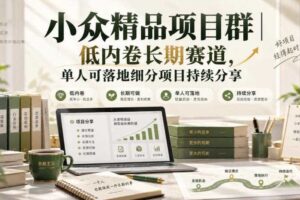 小众精品项目群|低内卷长期赛道,单人可落地细分项目持续分享