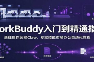 WorkBuddy从入门到精通手册:基础操作远程Claw,专家技能市场办公自动化教程