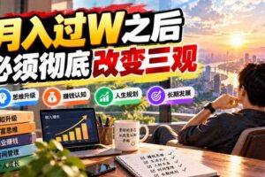 某公众号付费文章:月入过W之后,必须彻底改变三观