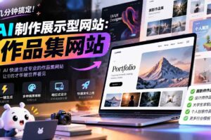 （21213期）几分钟搞定，AI制作展示型网站制作：作品集网站，用AI快速生成专业的作品集网站，接单变现！