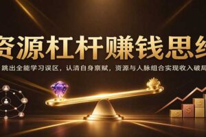 资源杠杆赚钱思维:跳出全能学习误区,认清自身禀赋,资源与人脉组合实现收入破局
