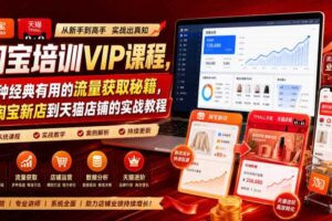 淘宝培训VIP课程，各种经典有用的流量获取秘籍，从淘宝新店到天猫店铺的实战教程（更新10月31日）
