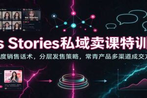 Ins Stories私域卖课特训营：多维度销售话术，分层发售策略，常青产品多渠道成交方法